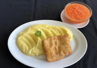 filé s bramborovou kaší